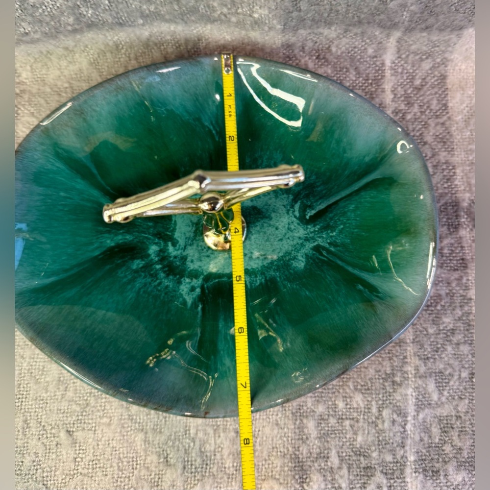 Vintage Blue Mountain Pottery Candy Serving Dish Blue/Green Drip Glaze - Picture 7 of 13